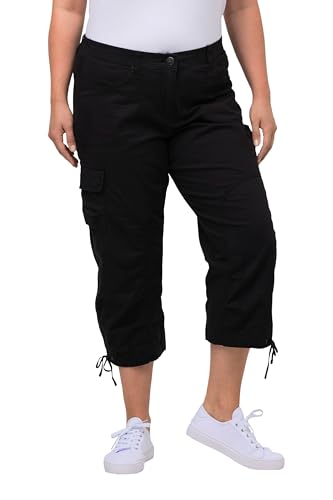 Ulla Popken Damen 7/8 Cargohose, Schwarz, 42W / 32L von Ulla Popken