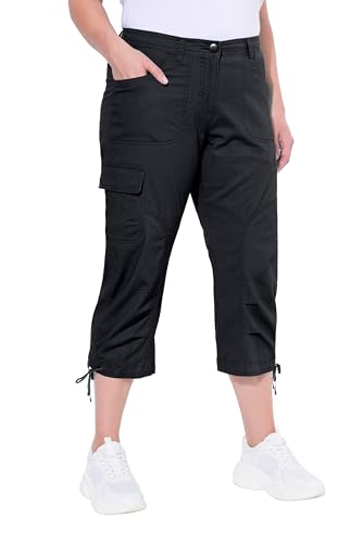 Ulla Popken Damen Stretch Cotton Cargo Crop Pants Cargohose, Schwarz, 53W / 32L Ulla Popken Damen Stretch Cotton Cargo Crop Pants Cargohose, Schwarz, 53W / 32L von Ulla Popken