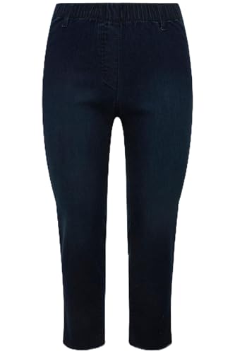 Ulla Popken Damen große Größen Übergrößen Plus Size 7/8-Jeggings Sienna, Elastikbund, Gürtelschlaufen Dark Blue Denim 44 831684903-44 von Ulla Popken