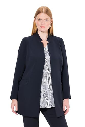 Ulla Popken Damen große Größen Übergrößen Plus Size Acetat-Blazerjacke, Stehkragen, Hakenverschluss Dunkles Marine 46 823318120-46 von Ulla Popken