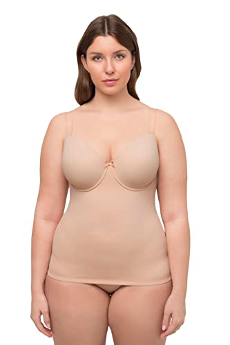 Ulla Popken Damen große Größen Übergrößen Plus Size BH-Top, Bügel, Spacer-Cups, Träger verstellbar Champagner 100D 816833660-100D von Ulla Popken