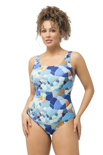 Ulla Popken Damen große Größen Übergrößen Plus Size Badeanzug, Bedruckt, ohne Softcups, Rundhals helles azurblau 58+ 827242736-58+ Ulla Popken Damen große Größen Übergrößen Plus Size Badeanzug, Bedruckt, ohne Softcups, Rundhals helles azurblau 58+ 827242736-58+ von Ulla Popken