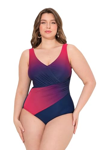 Ulla Popken Damen große Größen Übergrößen Plus Size Badeanzug, Farbverlauf, Softcups, recycelt Ulla Popken Damen große Größen Übergrößen Plus Size Badeanzug, Farbverlauf, Softcups, recycelt von Ulla Popken
