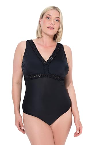 Ulla Popken Damen große Größen Übergrößen Plus Size Badeanzug, Laura, String Detail von Ulla Popken