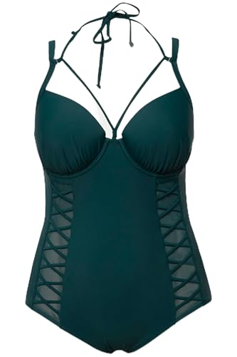 Ulla Popken Damen große Größen Übergrößen Plus Size Badeanzug, Neckholder, Softcups, Bügel, recycelt tief grün 48 826268759-48 Ulla Popken Damen große Größen Übergrößen Plus Size Badeanzug, Neckholder, Softcups, Bügel, recycelt tief grün 48 826268759-48 von Ulla Popken