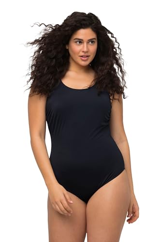 Ulla Popken Damen, extraweiches Futter, seitliche Raffung Badeanzug, Marine, 50-52 von Ulla Popken