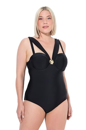 Ulla Popken Damen Chloe, Muschel Badeanzug, Schwarz, 50 EU von Ulla Popken