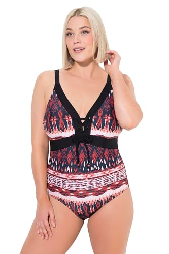 Ulla Popken Damen große Größen Übergrößen Plus Size Badeanzug Jenny, Ekatmuster Safari von Ulla Popken