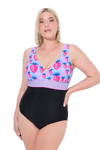 Ulla Popken Damen große Größen Übergrößen Plus Size Badeanzug Laura, Erdbeeren von Ulla Popken