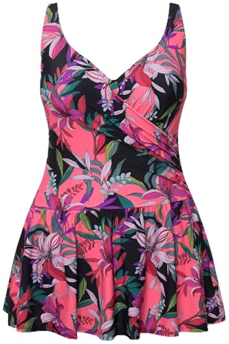 Ulla Popken Damen große Größen Übergrößen Plus Size Badekleid, Blätter, Softcups, Bügel schwarz 46 826264100-46 Ulla Popken Damen große Größen Übergrößen Plus Size Badekleid, Blätter, Softcups, Bügel schwarz 46 826264100-46 von Ulla Popken