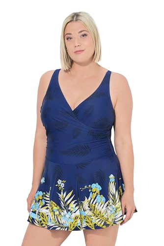 Ulla Popken Damen große Größen Übergrößen Plus Size Badekleid, Shorts, Softcups, recycelt dunkelindigo 52 837644740-52 von Ulla Popken