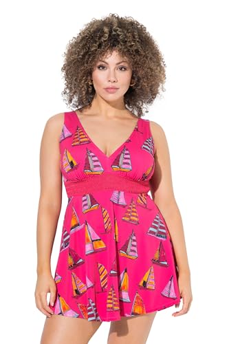 Ulla Popken Damen große Größen Übergrößen Plus Size Badekleid Amber, Segelboote von Ulla Popken