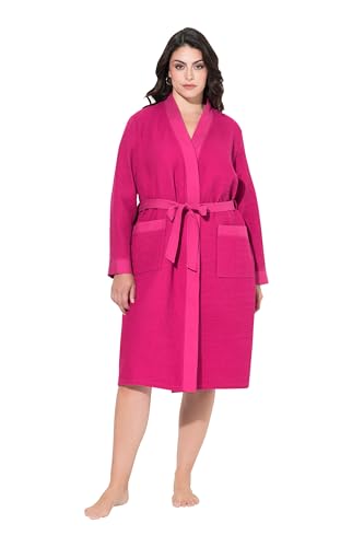 Ulla Popken Damen große Größen Übergrößen Plus Size Bademantel, Schalkragen, Gürtel, Waffelpiqué, Langarm von Ulla Popken