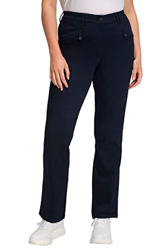 Ulla Popken Damen Basic-Stretchhose Mony Hose, Navy Blau, 33W / 32L von Ulla Popken