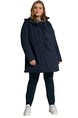 Ulla Popken Damen große Größen Übergrößen Plus Size Bellieva-Jacke, herausnehmbarer Einsatz, Kapuze Marine 50+ 797688130-50+ von Ulla Popken