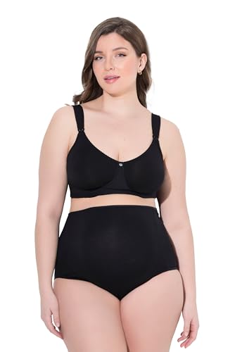 Ulla Popken Damen große Größen Übergrößen Plus Size Bellieva Still-BH, gemoldete Cups, Träger-Verschluss vorne schwarz 115C 838964100-115C von Ulla Popken