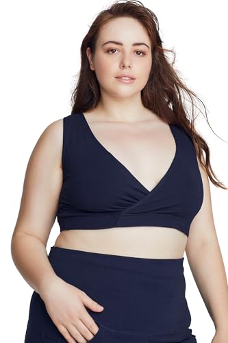 Ulla Popken Damen große Größen Übergrößen Plus Size Bellieva-Still-Bustier, Biobaumwolle, GOTS Marine 54+ 795795132-54+ von Ulla Popken