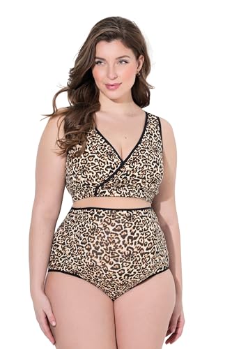 Ulla Popken Damen große Größen Übergrößen Plus Size Bellieva-Still-Bustier, Muster Biobaumwolle, GOTS helles apricot 42+ 803562652-42+ von Ulla Popken