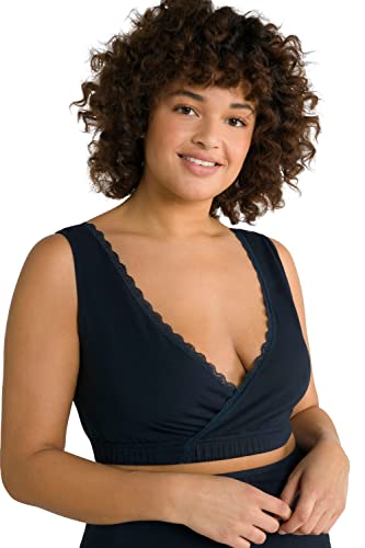 Ulla Popken Damen große Größen Übergrößen Plus Size Bellieva-Still-Bustier, Spitze, nahtlos, Biobaumwolle Marine 66+ 803312132-66+ von Ulla Popken