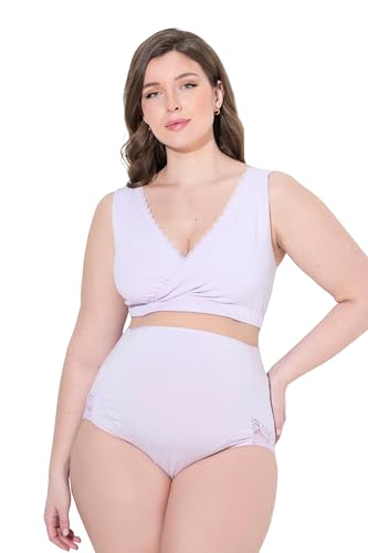 Ulla Popken Damen große Größen Übergrößen Plus Size Bellieva-Still-Bustier, Spitzenkante, Biobaumwolle, GOTS malvenrosa 50+ 803312800-50+ von Ulla Popken