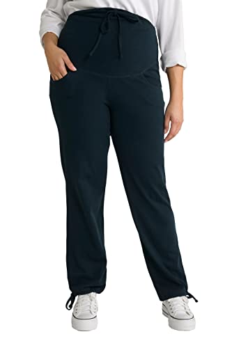 Ulla Popken Damen große Größen Übergrößen Plus Size Bellieva-Sweatpants, extrabreiter Bund, Biobaumwolle Marine 54+ 803640130-54+ von Ulla Popken