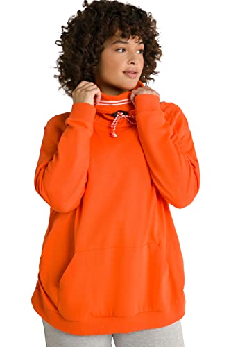 Ulla Popken Damen große Größen Übergrößen Plus Size Bellieva-Sweatshirt, elastische Seitennähte, Langarm Mandarine 50+ 803634650-50+ von Ulla Popken