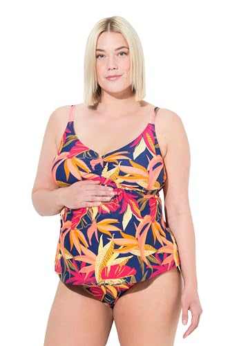 Ulla Popken Damen große Größen Übergrößen Plus Size Bellieva-Tankini, Wald-Muster, ohne Softcups, recycelt dunkelindigo 42 835103740-42 von Ulla Popken