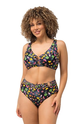 Ulla Popken Damen große Größen Übergrößen Plus Size Bikini, Früchte, Zierring, Softcups, recycelt schwarz 42 826298100-42 von Ulla Popken