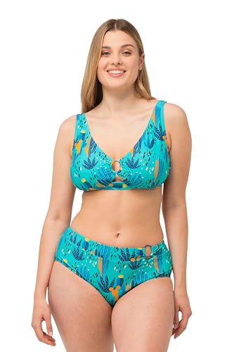 Ulla Popken Damen große Größen Übergrößen Plus Size Bikini, Kakteen, Softcups, High Waist, recycelt topas 46 826174442-46 von Ulla Popken