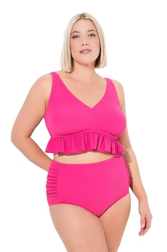 Ulla Popken Damen große Größen Übergrößen Plus Size Bikini, Struktur, Rüsche, Softcups, Träger verstellbar Ulla Popken Damen große Größen Übergrößen Plus Size Bikini, Struktur, Rüsche, Softcups, Träger verstellbar von Ulla Popken