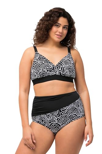Ulla Popken Damen große Größen Übergrößen Plus Size Bikini, Zweiteiler, Linien, Softcups, verstellbare Träger von Ulla Popken