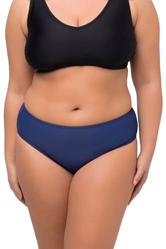 Ulla Popken Damen große Größen Übergrößen Plus Size Bikinislip, einfarbig, Stretchkomfort, schnelltrocknend violettblau 44 795305738-44 von Ulla Popken