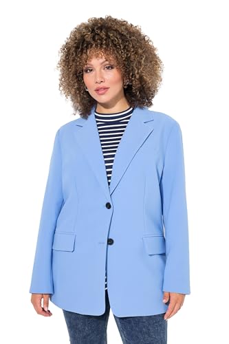 Ulla Popken Damen große Größen Übergrößen Plus Size Blazer, Oversized, Reverskragen, Knopfverschluss himmelblau 42+ 826487719-42+ von Ulla Popken