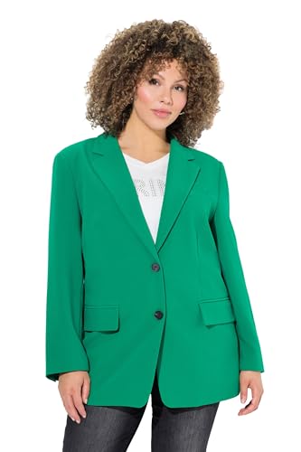 Ulla Popken Damen große Größen Übergrößen Plus Size Blazer, Oversized, Reverskragen, Knopfverschluss smaragdgrün 62+ 826487459-62+ von Ulla Popken