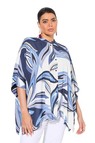 Ulla Popken Damen große Größen Übergrößen Plus Size Bluse, Blätter, Oversized, Stehkragen, Halbarm Universum 54+ 838959730-54+ von Ulla Popken
