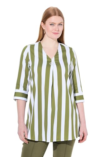 Ulla Popken Damen große Größen Übergrößen Plus Size Bluse, Längsstreifen, A-Linie, V-Ausschnitt, 3/4-Arm Avocado grün 50+ 840008428-50+ Ulla Popken Damen große Größen Übergrößen Plus Size Bluse, Längsstreifen, A-Linie, V-Ausschnitt, 3/4-Arm Avocado grün 50+ 840008428-50+ von Ulla Popken