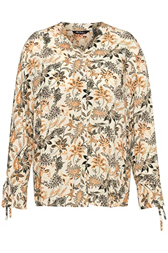 Ulla Popken Damen große Größen Übergrößen Plus Size Bluse, Paisley, A-Linie, Stehkragen, Langarm vanille 54+ 814256150-54+ von Ulla Popken