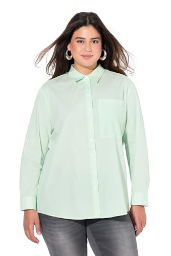 Ulla Popken Damen große Größen Übergrößen Plus Size Bluse, Streifen, A-Linie, Hemdkragen, Langarm von Ulla Popken