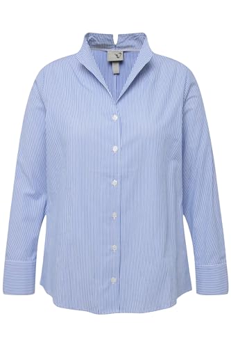 Ulla Popken Damen große Größen Übergrößen Plus Size Bluse, Streifen, Kelchkragen, Langarm himmelblau 62+ 823544700-62+ Ulla Popken Damen große Größen Übergrößen Plus Size Bluse, Streifen, Kelchkragen, Langarm himmelblau 62+ 823544700-62+ von Ulla Popken