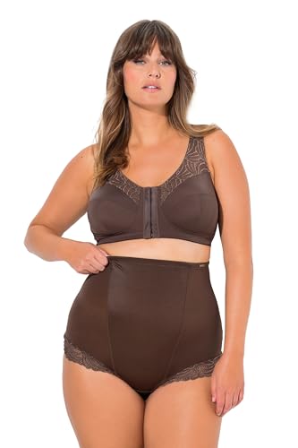 Ulla Popken Damen große Größen Übergrößen Plus Size Bodyforming-Miederhose, High Waist, Spitze hinten Dunkelbraun 54+ 781632341-54+ von Ulla Popken