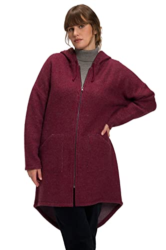 Ulla Popken Damen große Größen Übergrößen Plus Size Boiled-Wool-Jacke weinrot 50+ 809297340-50+ von Ulla Popken