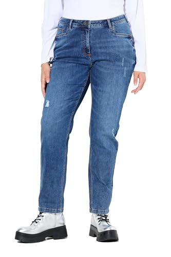 Ulla Popken Damen große Größen Übergrößen Plus Size Boyfriend-Jeans, Destroy-Effekte, weites Bein, Komfortbund Ulla Popken Damen große Größen Übergrößen Plus Size Boyfriend-Jeans, Destroy-Effekte, weites Bein, Komfortbund von Ulla Popken