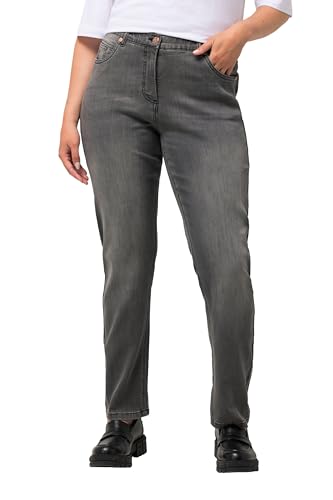 Ulla Popken Damen große Größen Übergrößen Plus Size Boyfriend-Jeans, Weite 5-Pocket-Form, Stretchkomfort Grey Denim 42 825414905-42 von Ulla Popken