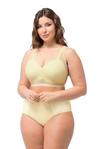 Ulla Popken Damen große Größen Übergrößen Plus Size Bralette, Softcups, Spitze, ohne Bügel, Cup B - F lichtgelb 115D 826986600-115D Ulla Popken Damen große Größen Übergrößen Plus Size Bralette, Softcups, Spitze, ohne Bügel, Cup B - F lichtgelb 115D 826986600-115D von Ulla Popken