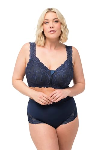 Ulla Popken Damen große Größen Übergrößen Plus Size Bralette, Spitze, Reißverschluss, ohne Bügel Nachtblau 105B 806669139-105B von Ulla Popken