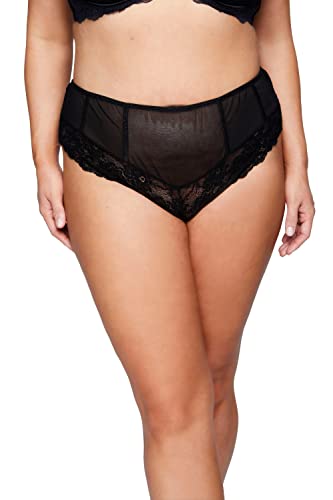 Ulla Popken Damen große Größen Übergrößen Plus Size Brazillian, Straps and lace, ouvert schwarz 46+ 816502100-46+ von Ulla Popken