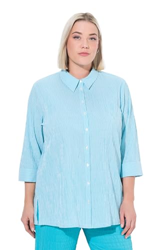 Ulla Popken Damen große Größen Übergrößen Plus Size Bubble-Bluse, Streifen, Hemdkragen, 3/4-Arm von Ulla Popken