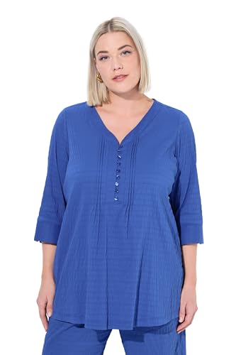 Ulla Popken Damen große Größen Übergrößen Plus Size Bubble-Tunika, Biesen, Herzausschnitt, 3/4-Arm von Ulla Popken