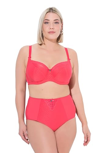 Ulla Popken Damen große Größen Übergrößen Plus Size Bügel-BH, Jacquard, Spitzenkante, Cup C - G pink 115D 820379523-115D von Ulla Popken
