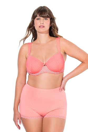 Ulla Popken Damen große Größen Übergrößen Plus Size Bügel-BH, Punkte, Softcups, Cup B - F Koralle 100C 834289501-100C von Ulla Popken